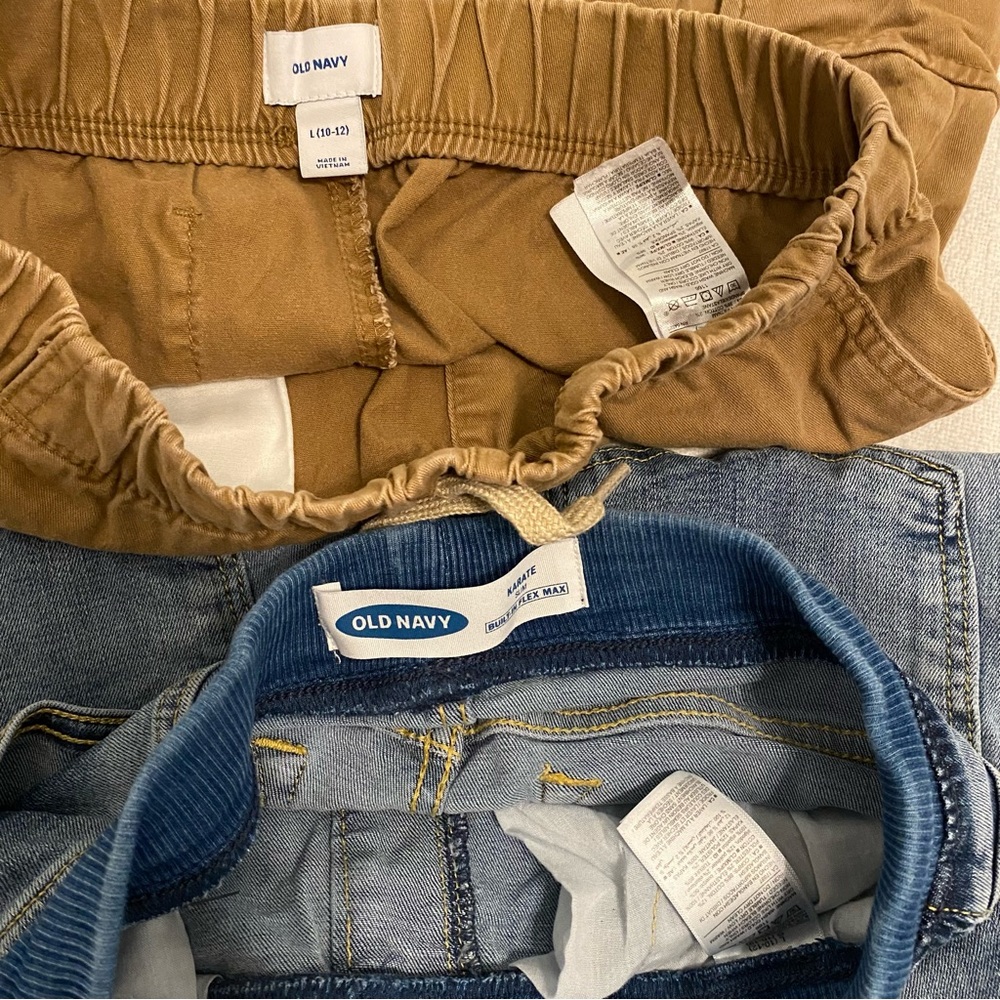 Old Navy Kids Shorts Set of 2 - Jean & Khaki Size L 10-12 - Picture 7 of 9